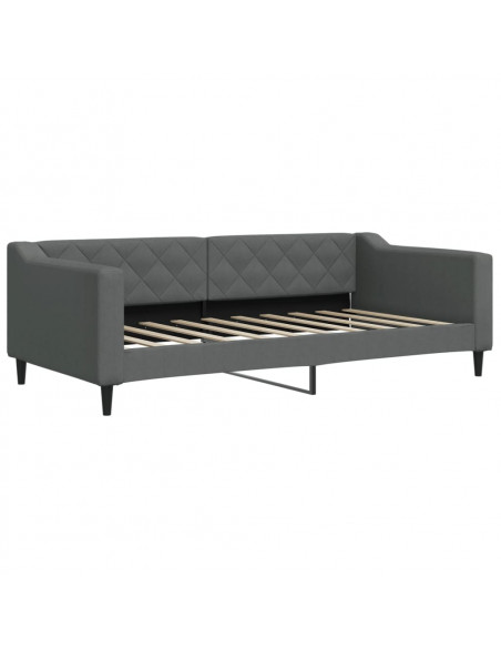 Letto da Giorno Grigio Scuro 90x190 cm in Tessuto