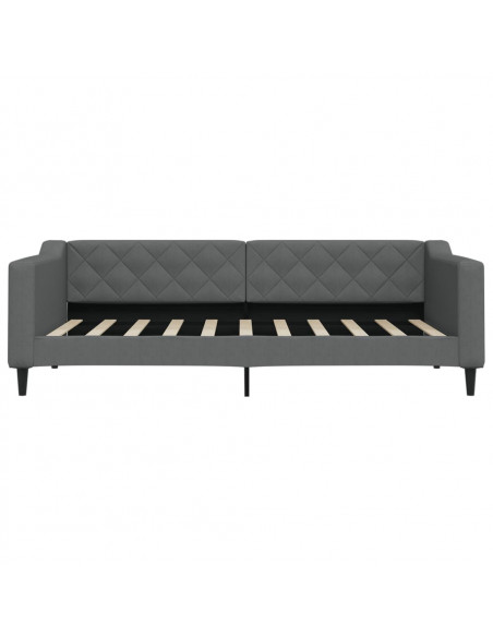 Letto da Giorno Grigio Scuro 90x190 cm in Tessuto