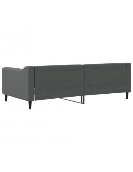 Letto da Giorno Grigio Scuro 90x190 cm in Tessuto