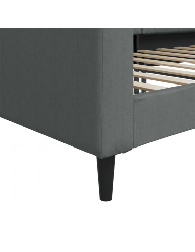 Letto da Giorno Grigio Scuro 90x190 cm in Tessuto