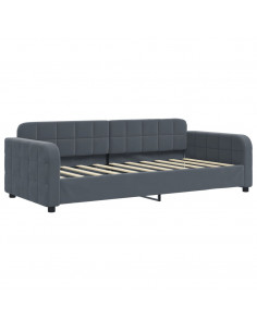 Letto da Giorno Grigio Scuro 90x190 cm in Velluto