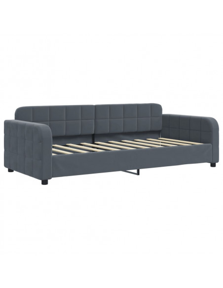 Letto da Giorno Grigio Scuro 90x190 cm in Velluto