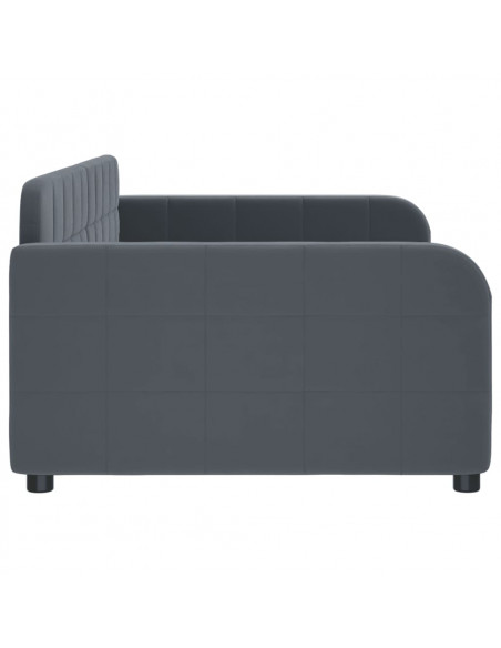 Letto da Giorno Grigio Scuro 90x190 cm in Velluto
