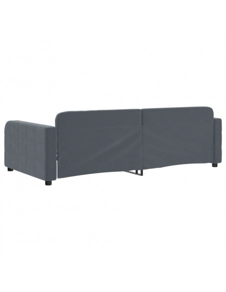 Letto da Giorno Grigio Scuro 90x190 cm in Velluto