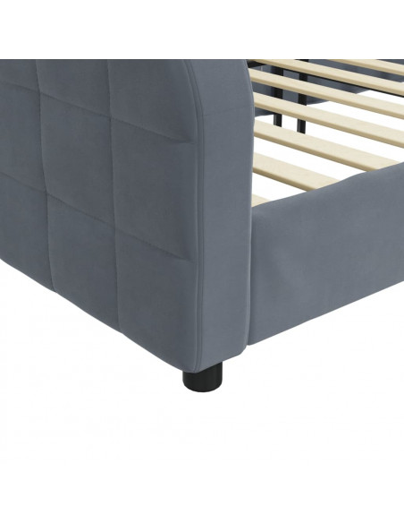 Letto da Giorno Grigio Scuro 90x190 cm in Velluto