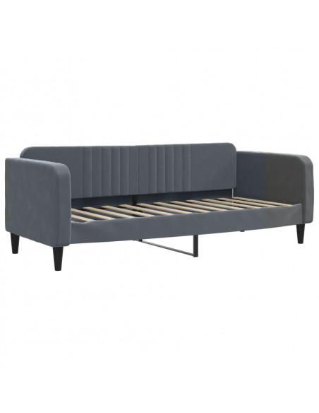 Letto da Giorno Grigio Scuro 90x190 cm in Velluto
