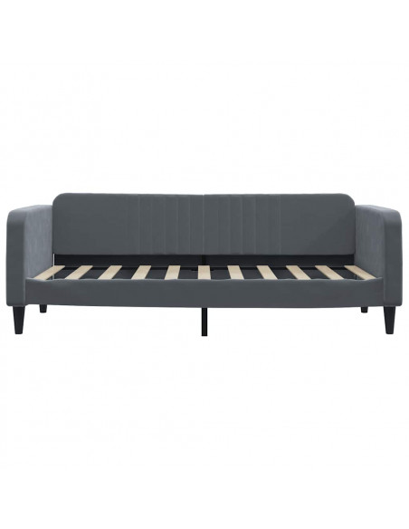 Letto da Giorno Grigio Scuro 90x190 cm in Velluto