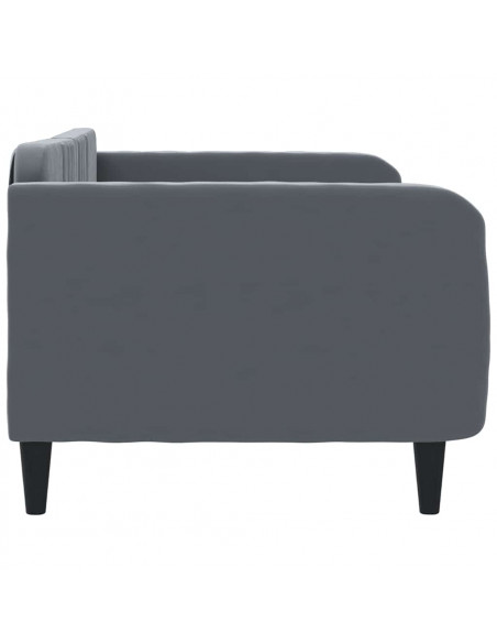 Letto da Giorno Grigio Scuro 90x190 cm in Velluto