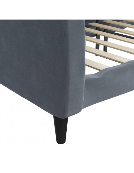 Letto da Giorno Grigio Scuro 90x190 cm in Velluto