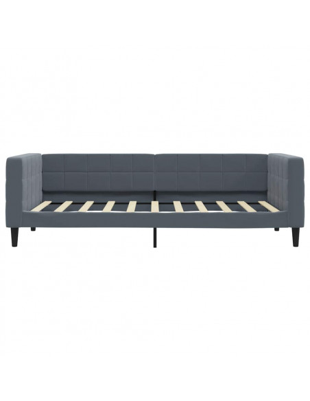 Letto da Giorno Grigio Scuro 90x190 cm in Velluto