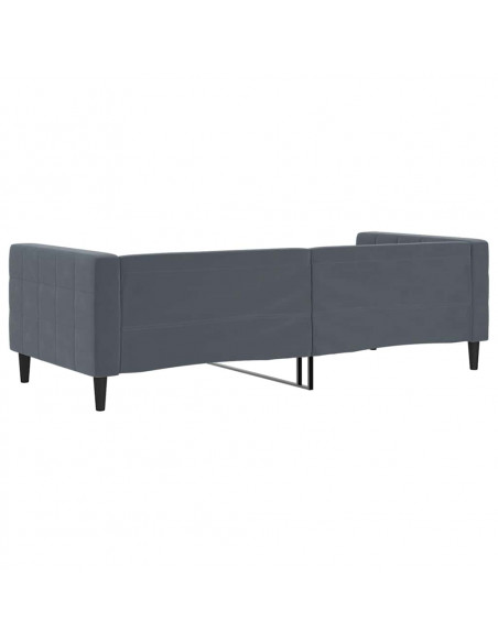 Letto da Giorno Grigio Scuro 90x190 cm in Velluto