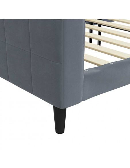 Letto da Giorno Grigio Scuro 90x190 cm in Velluto