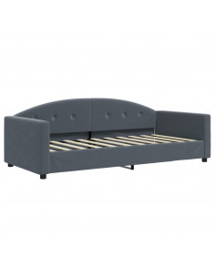 Letto da Giorno Grigio Scuro 90x190 cm in Velluto