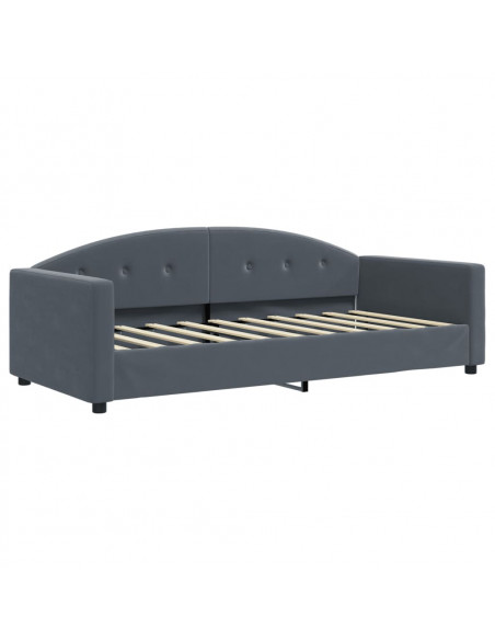 Letto da Giorno Grigio Scuro 90x190 cm in Velluto