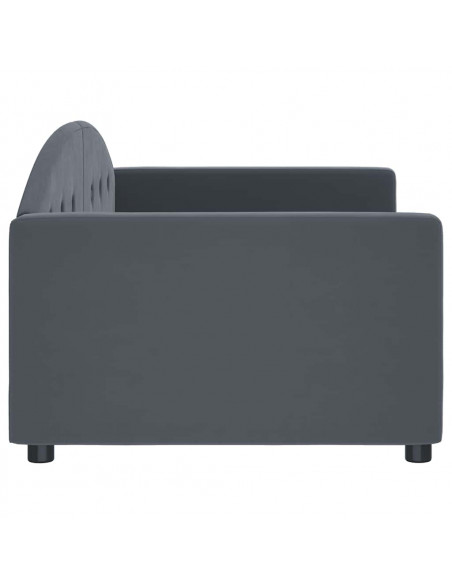 Letto da Giorno Grigio Scuro 90x190 cm in Velluto