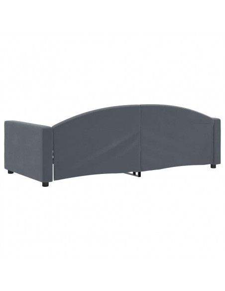 Letto da Giorno Grigio Scuro 90x190 cm in Velluto