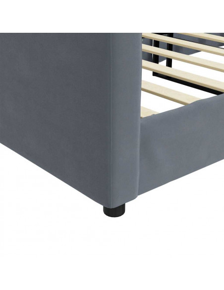 Letto da Giorno Grigio Scuro 90x190 cm in Velluto