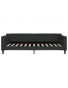 Letto da Giorno Nero 100x200 cm in Tessuto 2