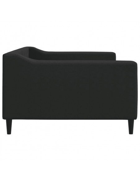 Letto da Giorno Nero 100x200 cm in Tessuto