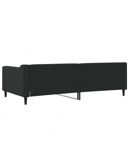 Letto da Giorno Nero 100x200 cm in Tessuto