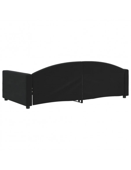 Letto da Giorno Nero 100x200 cm in Velluto