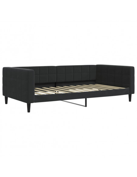 Letto da Giorno Nero 100x200 cm in Velluto