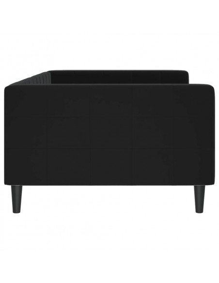 Letto da Giorno Nero 100x200 cm in Velluto