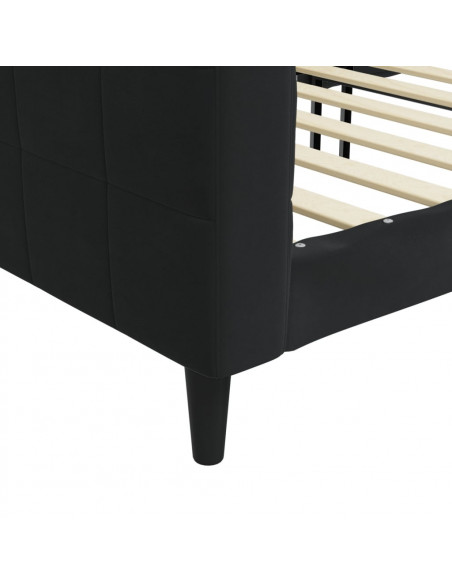 Letto da Giorno Nero 100x200 cm in Velluto
