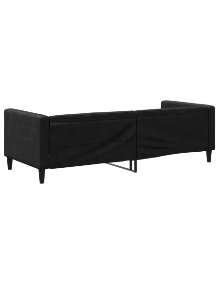 Letto da Giorno Nero 80x200 cm in Tessuto