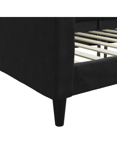 Letto da Giorno Nero 80x200 cm in Tessuto