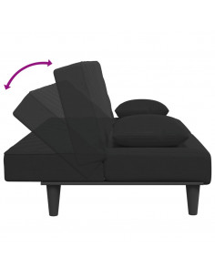 Set di Divani 2 pz con Cuscini Nero in Velluto