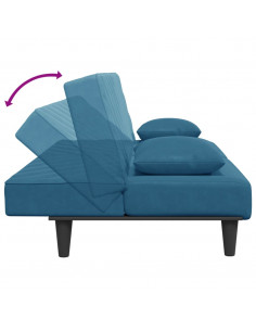 Set di Divani 2 pz con Cuscini Blu in Velluto