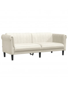 Set di Divani 3 pz Crema in Velluto