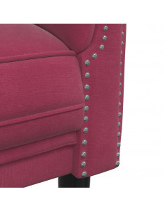 Set di Divani 2 pz Rosso Vino in Velluto