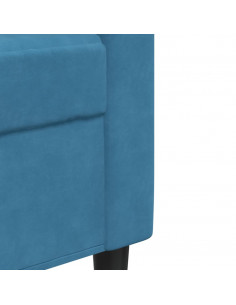 Set di Divani 2 pz con Cuscini Blu in Velluto