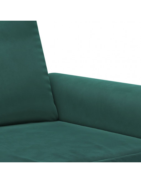 Set di Divani 2 pz con Cuscini Verde Scuro in Velluto