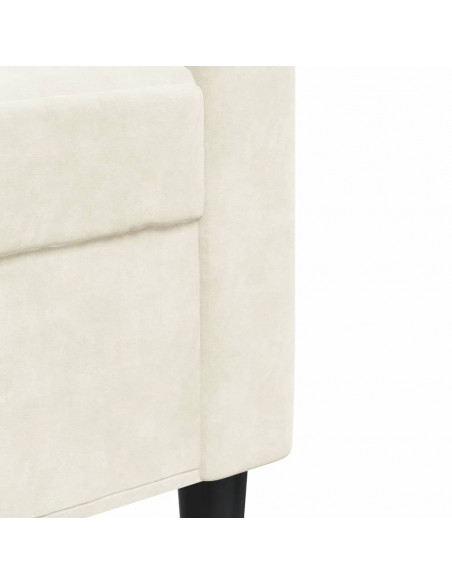 Set di Divani 2 pz con Cuscini Crema in Velluto