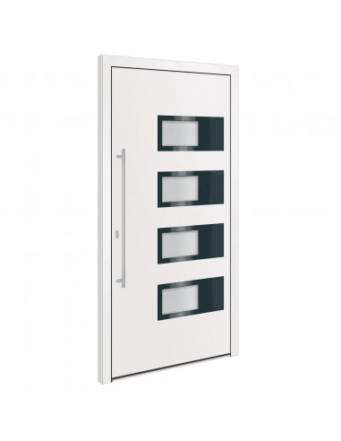 Porta Ingresso Bianca 100x200 cm in Alluminio e PVC