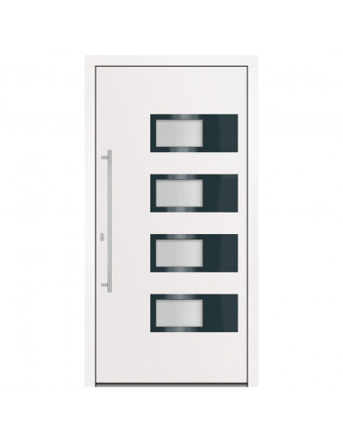 Porta Ingresso Bianca 100x200 cm in Alluminio e PVC