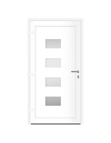 Porta Ingresso Bianca 100x200 cm in Alluminio e PVC