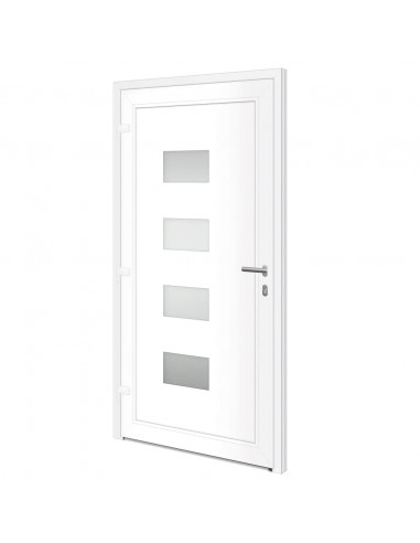 Porta Ingresso Bianca 100x200 cm in Alluminio e PVC