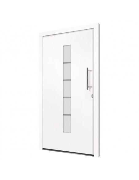 Porta d'Ingresso in Alluminio e PVC Bianco 100x200 cm