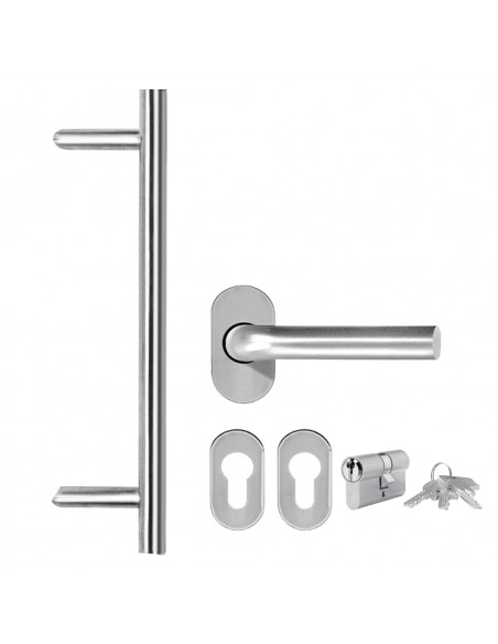 Porta d'Ingresso in Alluminio e PVC Bianco 100x200 cm