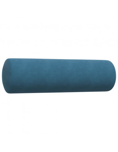 Set di Divani 2 pz con Cuscini e Rinforzi Blu in Velluto