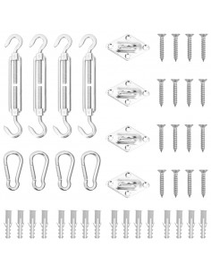 Set Accessori per Vela Parasole 12 pz in Acciaio Inossidabile 2
