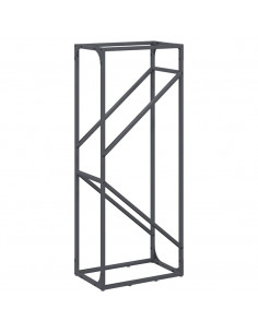 Rastrelliera per Legna da Ardere Antracite 40x25x100 cm 2