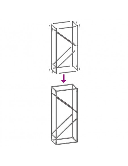 Rastrelliera per Legna da Ardere Antracite 40x25x100 cm