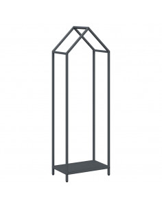 Rastrelliera per Legna da Ardere Antracite 40x25x120 cm 2