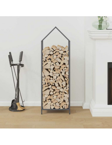 Rastrelliera per Legna da Ardere Antracite 40x25x120 cm