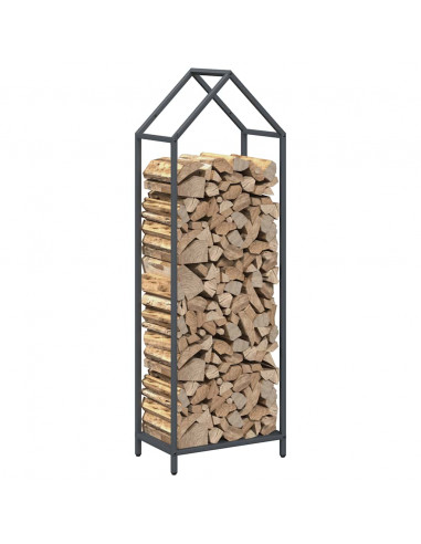 Rastrelliera per Legna da Ardere Antracite 40x25x120 cm